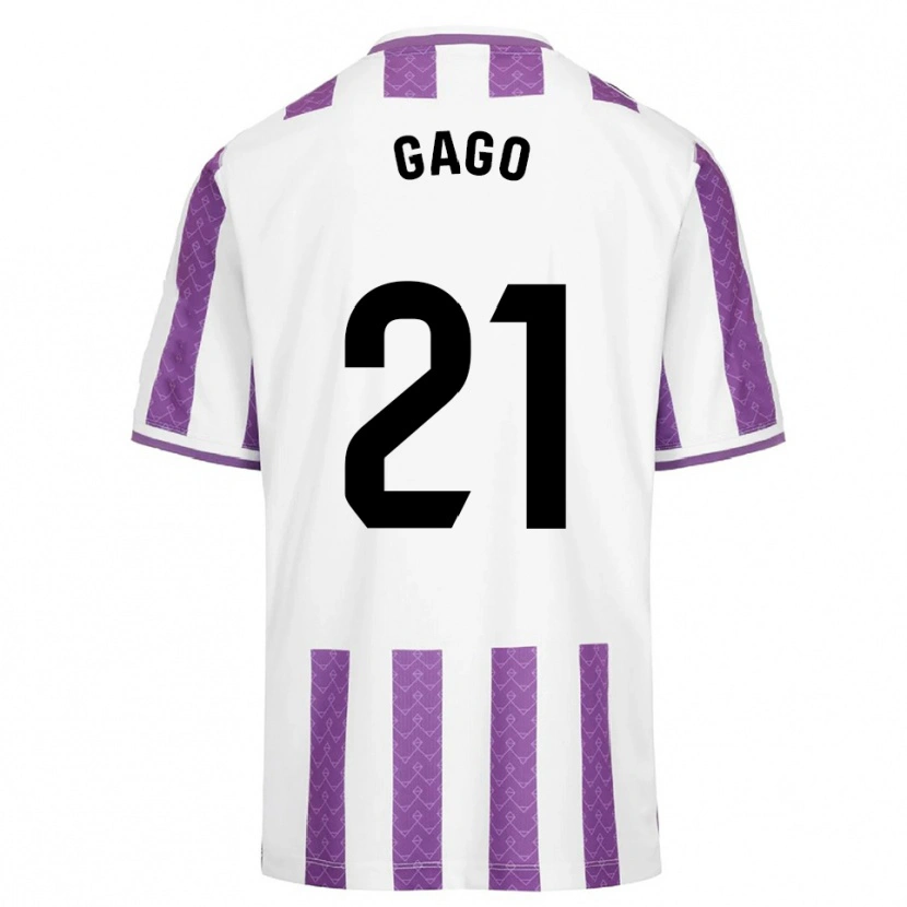 Danxen Damen Lucía Gago Sánchez #21 Lila Weiß Heimtrikot Trikot 2025/26 T-Shirt