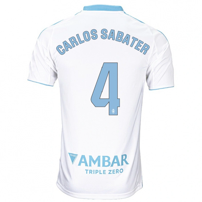 Danxen Damen Juan Carlos Sabater #4 Weiß Himmelblau Heimtrikot Trikot 2025/26 T-Shirt