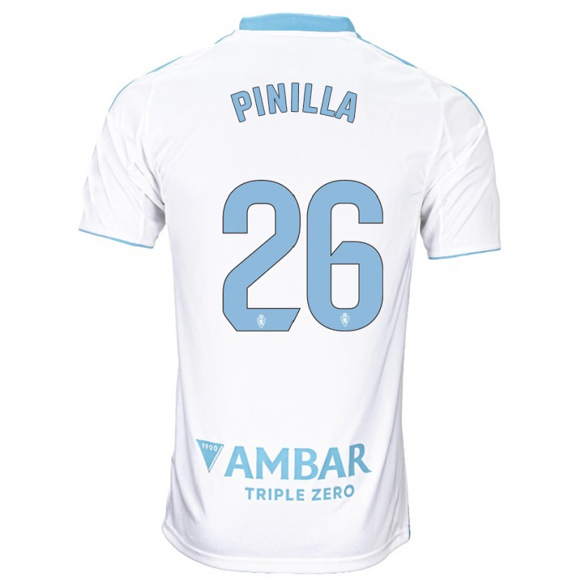 Danxen Damen Hugo Pinilla #26 Weiß Himmelblau Heimtrikot Trikot 2025/26 T-Shirt