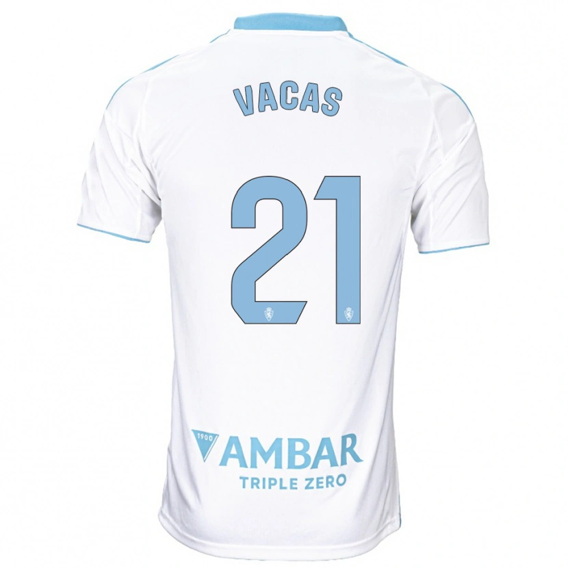 Danxen Damen Óscar Vacas #21 Weiß Himmelblau Heimtrikot Trikot 2025/26 T-Shirt