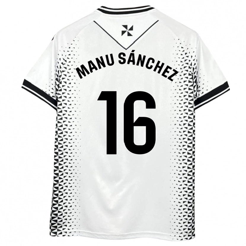 Danxen Damen Manu Sánchez #16 Weiß Schwarz Heimtrikot Trikot 2025/26 T-Shirt
