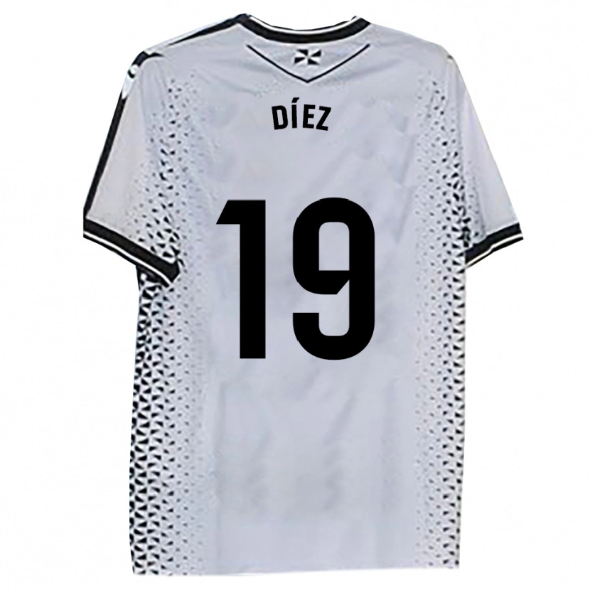 Danxen Damen Rubén Díez #19 Weiß Schwarz Heimtrikot Trikot 2025/26 T-Shirt