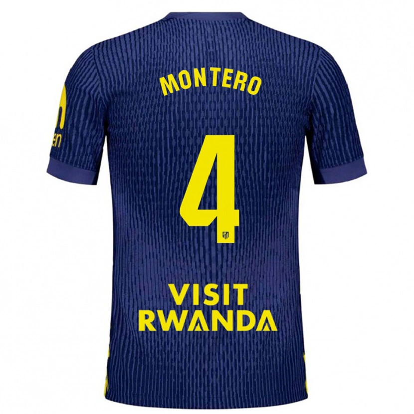Danxen Damen Francisco Montero #4 Marine Gelb Auswärtstrikot Trikot 2025/26 T-Shirt