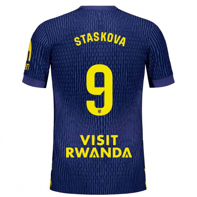Danxen Damen Andrea Staskova #9 Marine Gelb Auswärtstrikot Trikot 2025/26 T-Shirt