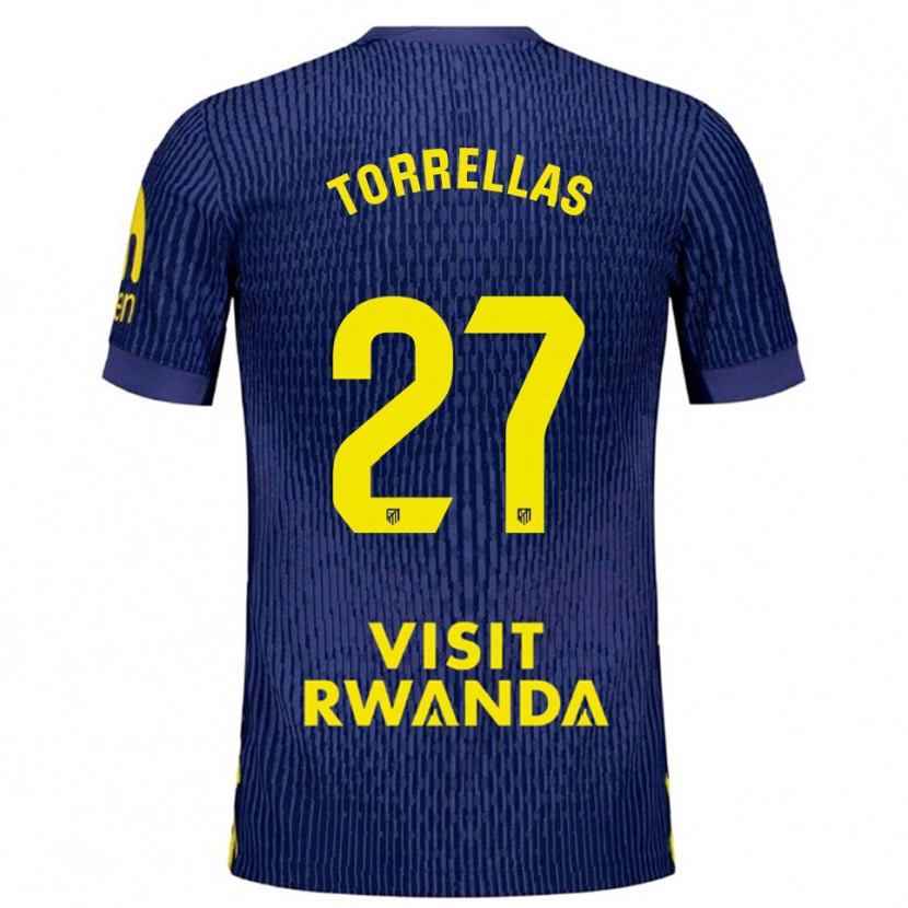 Danxen Damen Óscar Torrellas #27 Marine Gelb Auswärtstrikot Trikot 2025/26 T-Shirt