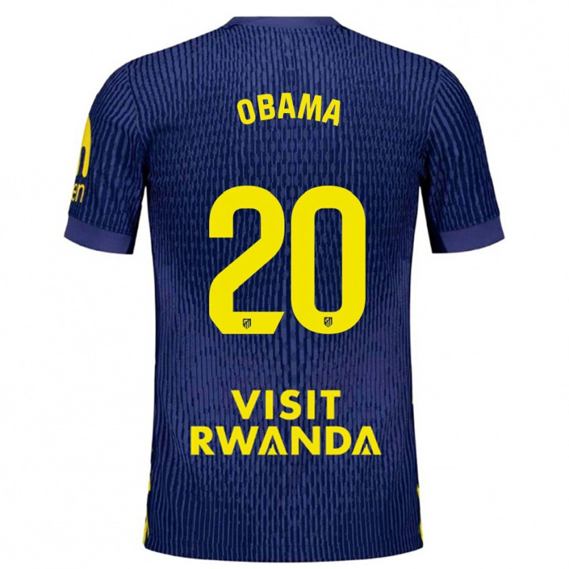 Danxen Damen Federico Obama #20 Marine Gelb Auswärtstrikot Trikot 2025/26 T-Shirt