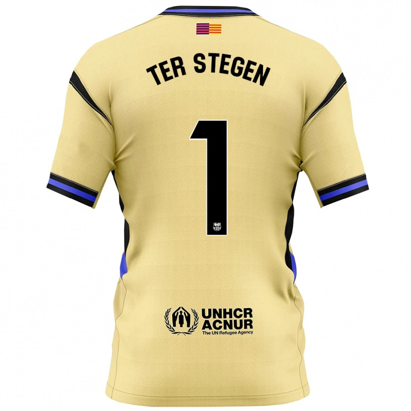 Danxen Damen Marc-André Ter Stegen #1 Gelb Schwarz Auswärtstrikot Trikot 2025/26 T-Shirt