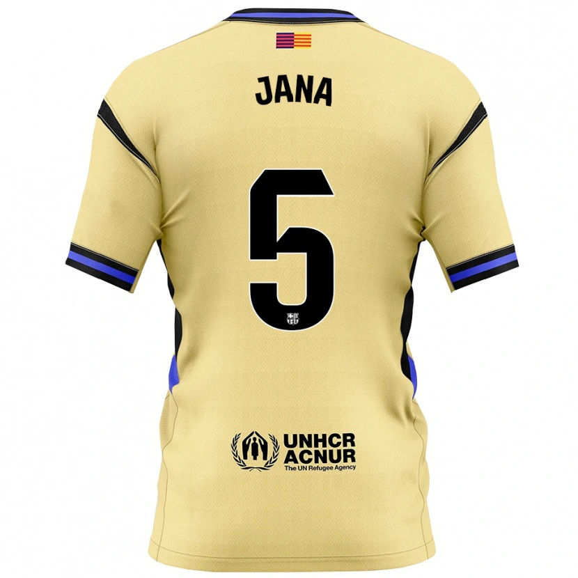 Danxen Damen Jana Fernández #5 Gelb Schwarz Auswärtstrikot Trikot 2025/26 T-Shirt