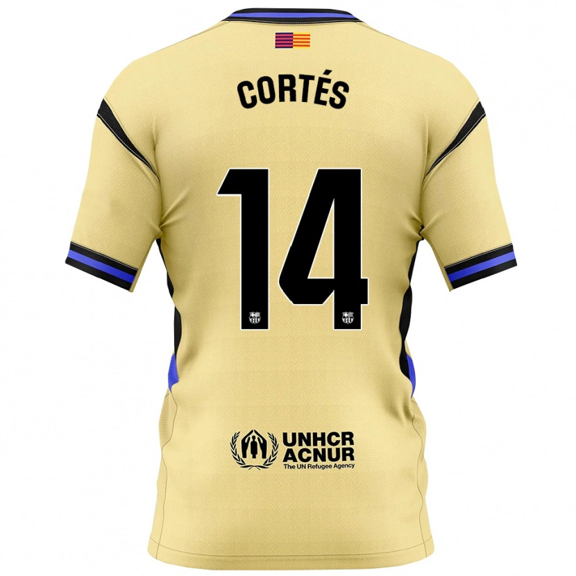 Danxen Damen Álvaro Cortés #14 Gelb Schwarz Auswärtstrikot Trikot 2025/26 T-Shirt