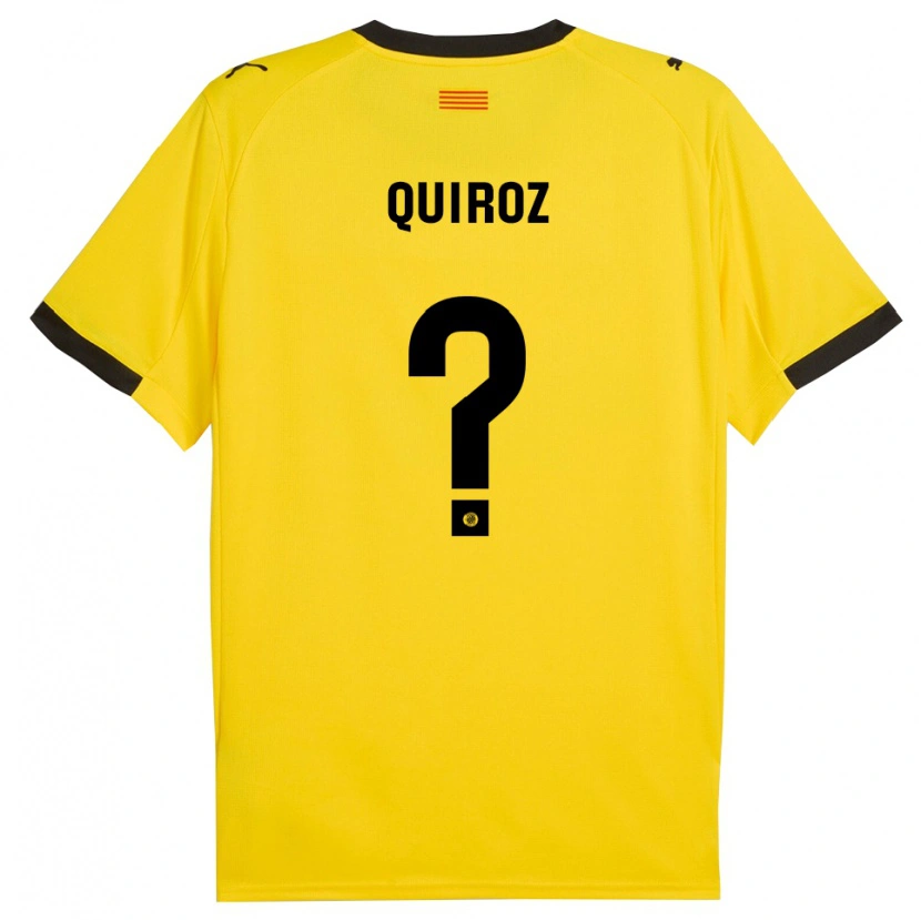 Danxen Damen Alejandro Quiroz #0 Gelb Schwarz Auswärtstrikot Trikot 2025/26 T-Shirt
