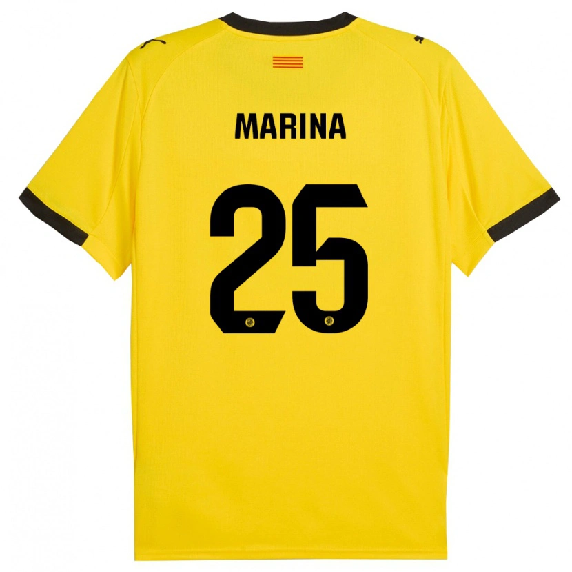 Danxen Damen Sergi Marina #25 Gelb Schwarz Auswärtstrikot Trikot 2025/26 T-Shirt