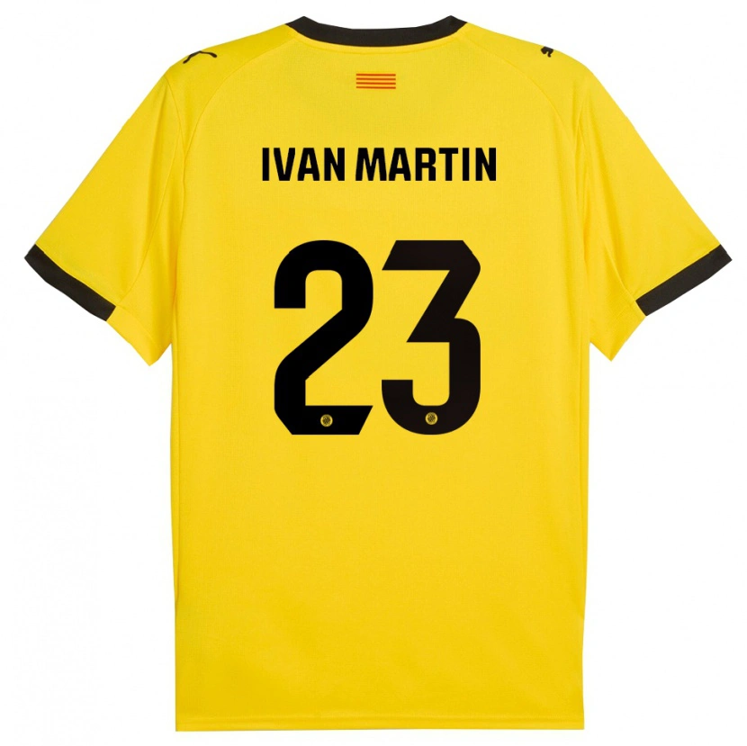 Danxen Damen Iván Martín #23 Gelb Schwarz Auswärtstrikot Trikot 2025/26 T-Shirt