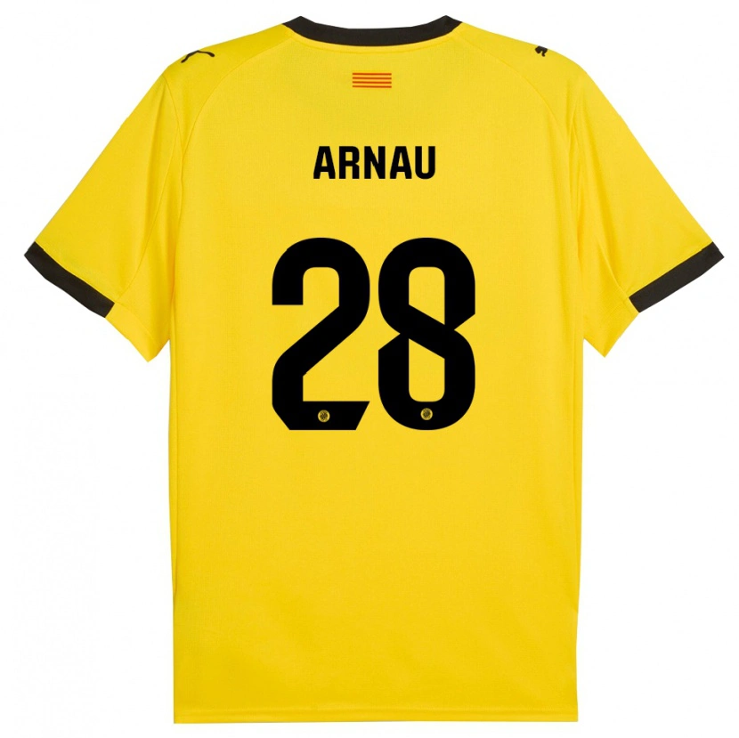 Danxen Damen Pol Arnau #28 Gelb Schwarz Auswärtstrikot Trikot 2025/26 T-Shirt