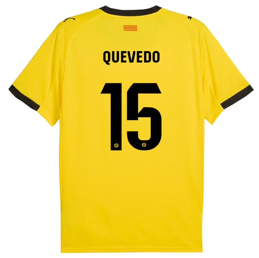 Danxen Damen Erik Quevedo #15 Gelb Schwarz Auswärtstrikot Trikot 2025/26 T-Shirt