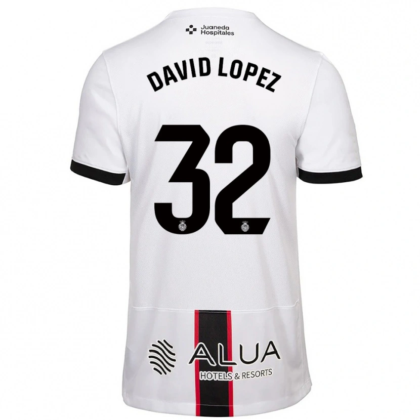 Danxen Damen David López #32 Weiß Schwarz Auswärtstrikot Trikot 2025/26 T-Shirt