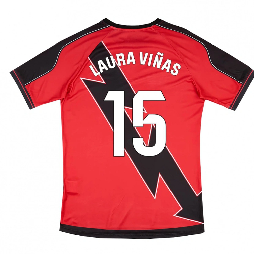Danxen Damen Laura Viñas Herrera #15 Rot Schwarz Auswärtstrikot Trikot 2025/26 T-Shirt