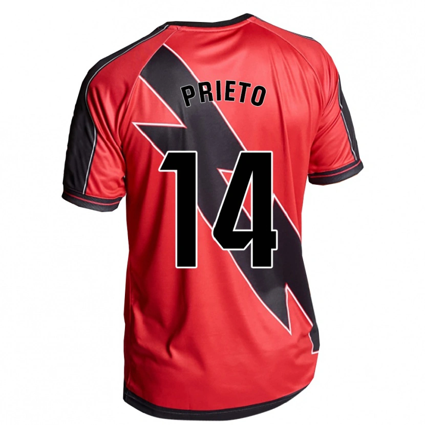 Danxen Damen Pablo Prieto #14 Rot Schwarz Auswärtstrikot Trikot 2025/26 T-Shirt