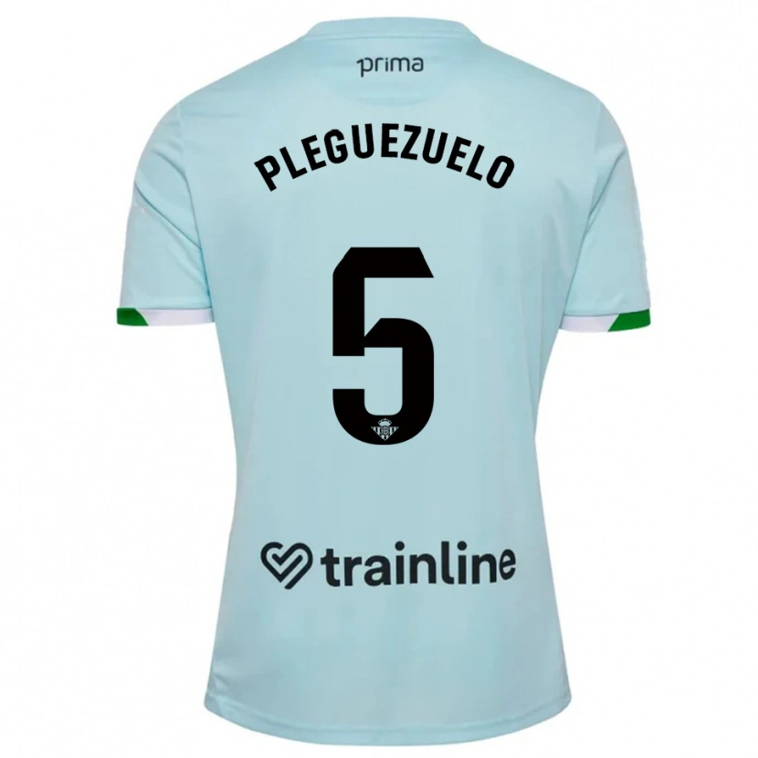 Danxen Damen Xavi Pleguezuelo #5 Himmelblau Grün Auswärtstrikot Trikot 2025/26 T-Shirt