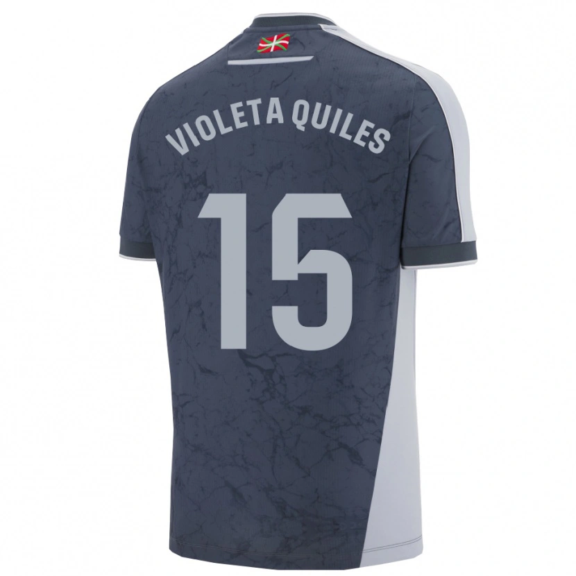 Danxen Damen Violeta Quiles #15 Dunkelblau Weiß Auswärtstrikot Trikot 2025/26 T-Shirt