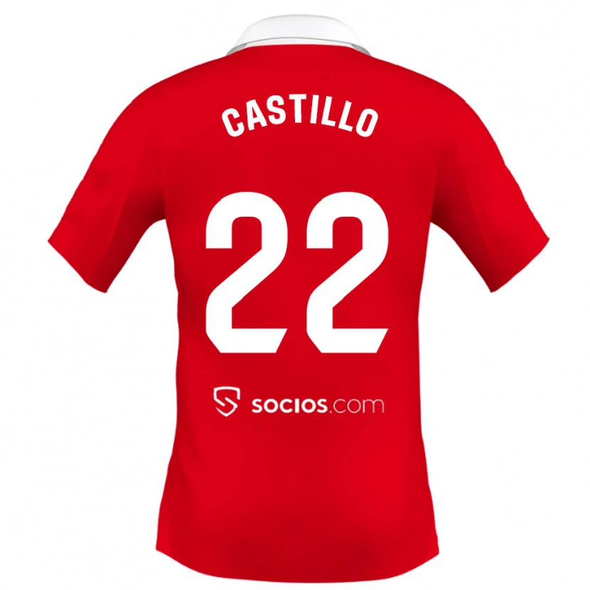 Danxen Damen José Castillo #22 Rot Weiß Grau Auswärtstrikot Trikot 2025/26 T-Shirt