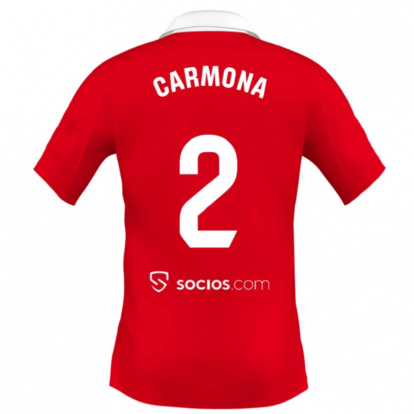 Danxen Damen José Ángel Carmona #2 Rot Weiß Grau Auswärtstrikot Trikot 2025/26 T-Shirt