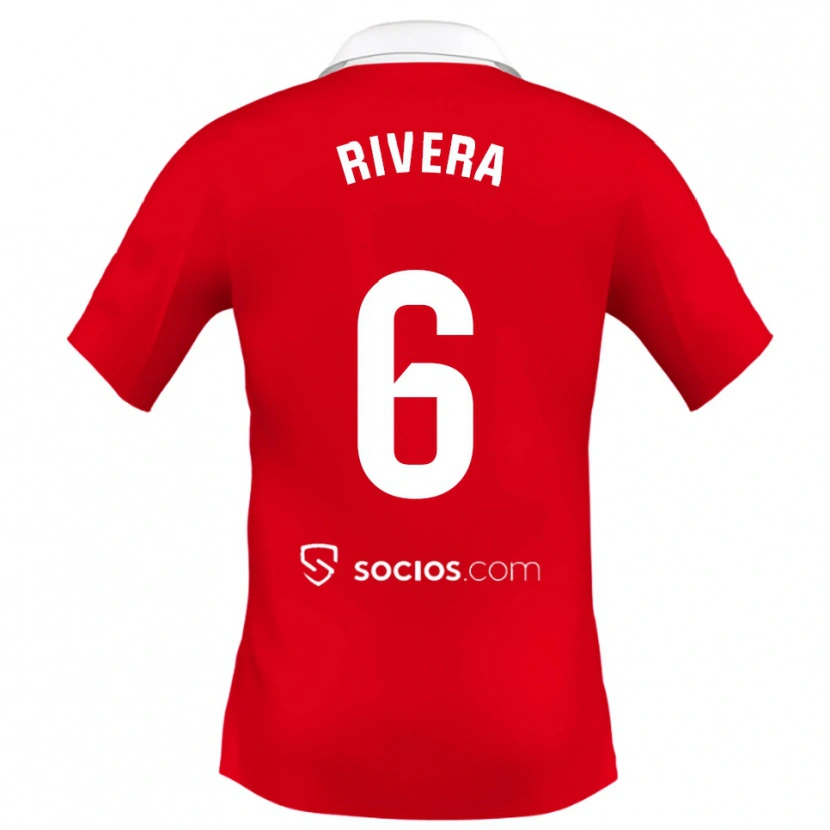 Danxen Damen Pablo Rivera #6 Rot Weiß Grau Auswärtstrikot Trikot 2025/26 T-Shirt