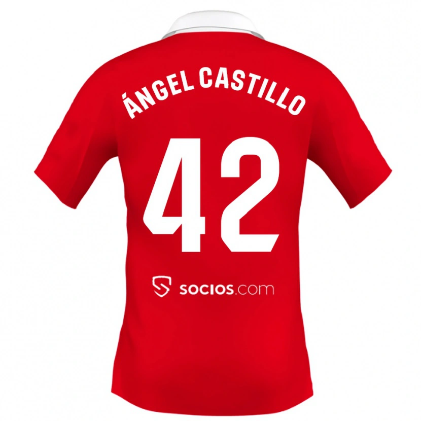 Danxen Damen Manuel Ángel Castillo #42 Rot Weiß Grau Auswärtstrikot Trikot 2025/26 T-Shirt