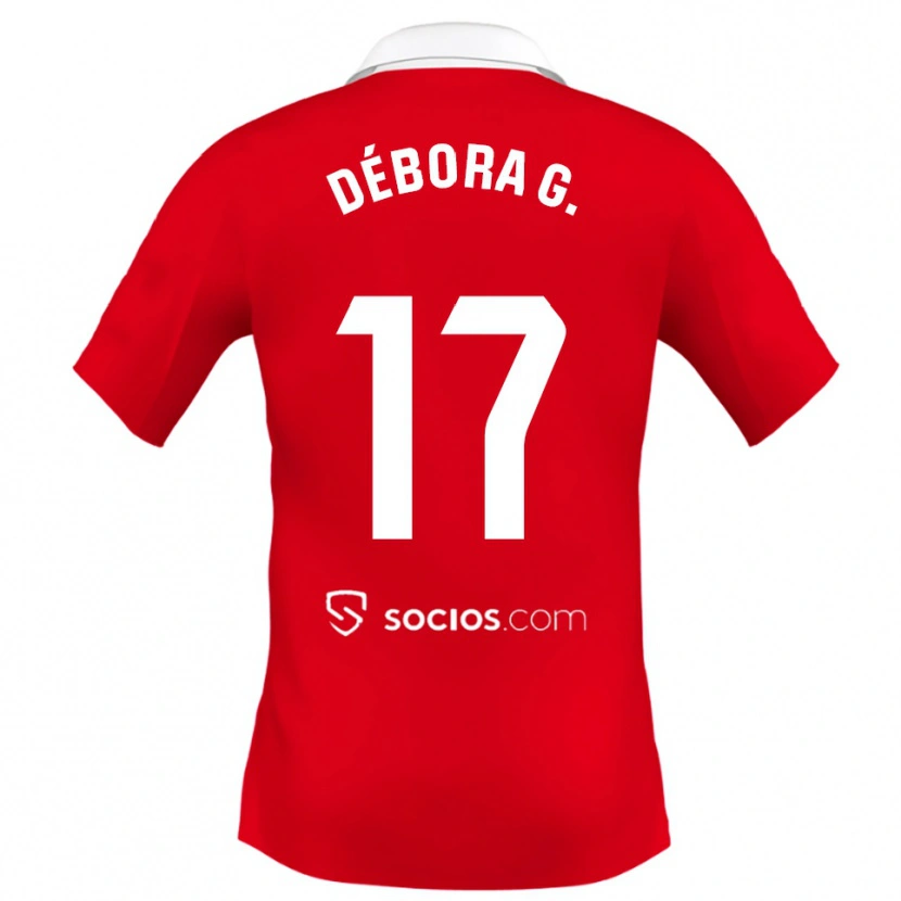 Danxen Damen Débora García Mateo #17 Rot Weiß Grau Auswärtstrikot Trikot 2025/26 T-Shirt