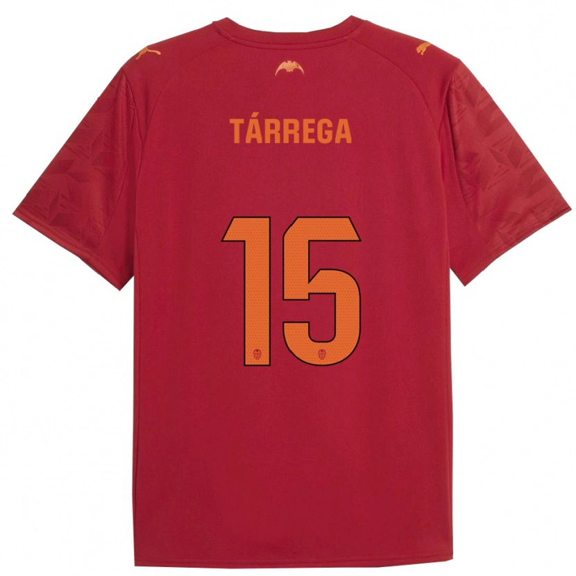 Danxen Damen César Tárrega #15 Rot Orange Auswärtstrikot Trikot 2025/26 T-Shirt