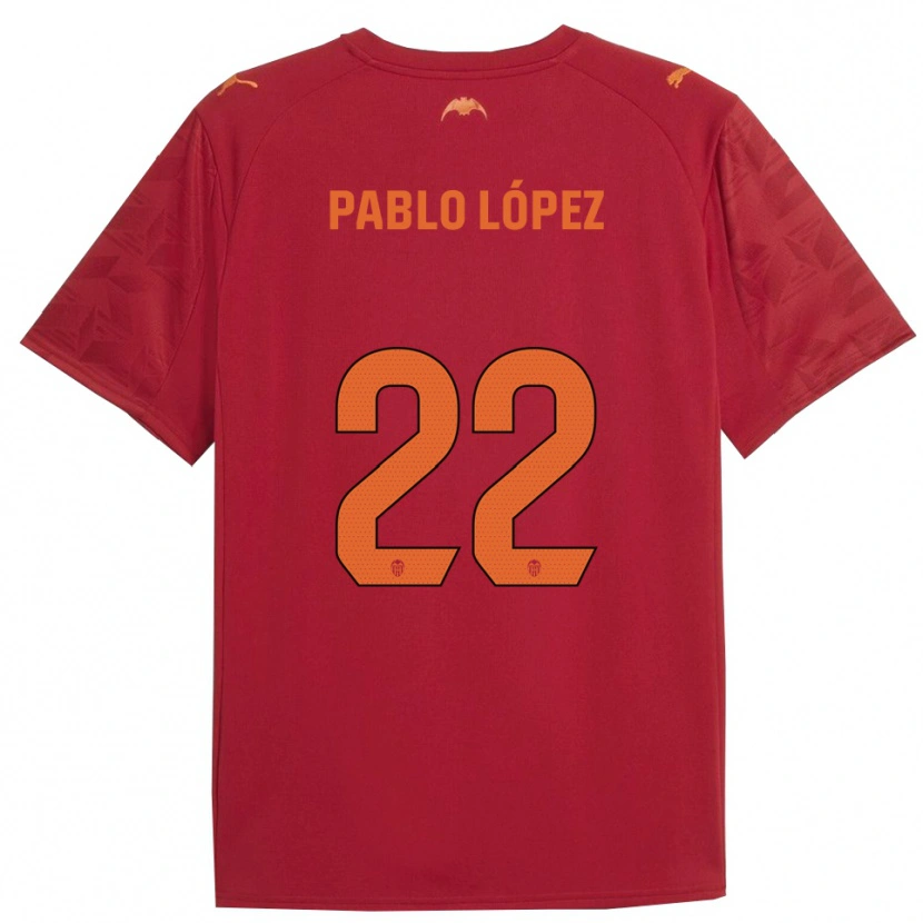 Danxen Damen Pablo López #22 Rot Orange Auswärtstrikot Trikot 2025/26 T-Shirt