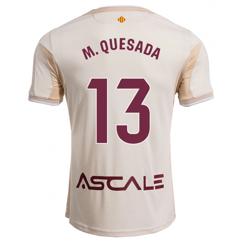 Danxen Damen Montserrat Quesada Carrasco #13 Cremeweiß Burgunderrot Auswärtstrikot Trikot 2025/26 T-Shirt