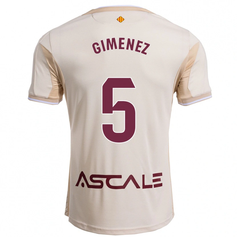 Danxen Damen Yenifer Giménez #5 Cremeweiß Burgunderrot Auswärtstrikot Trikot 2025/26 T-Shirt