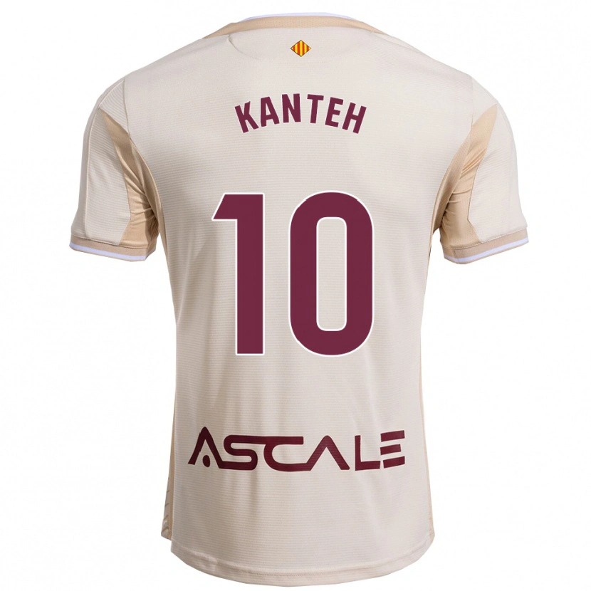 Danxen Damen Fatou Kanteh #10 Cremeweiß Burgunderrot Auswärtstrikot Trikot 2025/26 T-Shirt