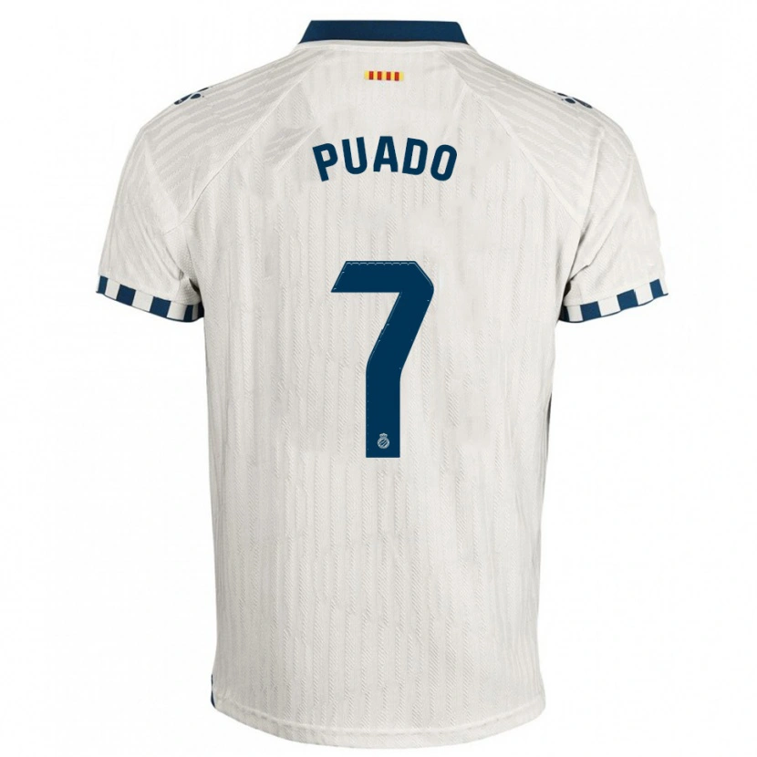 Danxen Damen Javi Puado #7 Weiß Blau Auswärtstrikot Trikot 2025/26 T-Shirt