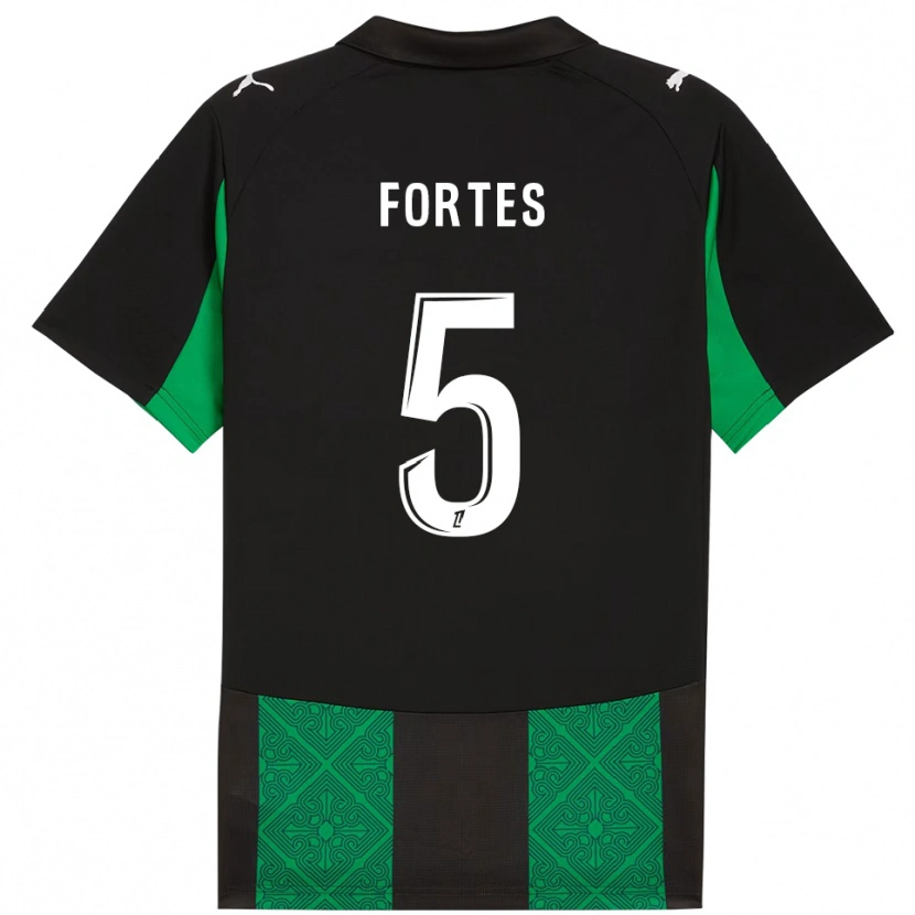 Danxen Damen Steven Fortes #5 Schwarz Grün Auswärtstrikot Trikot 2025/26 T-Shirt