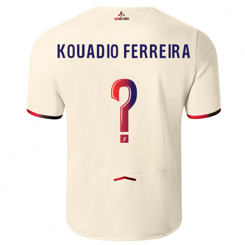 Danxen Damen Wilfrid Kouadio Ferreira #0 Cremeweiß Rot Auswärtstrikot Trikot 2025/26 T-Shirt