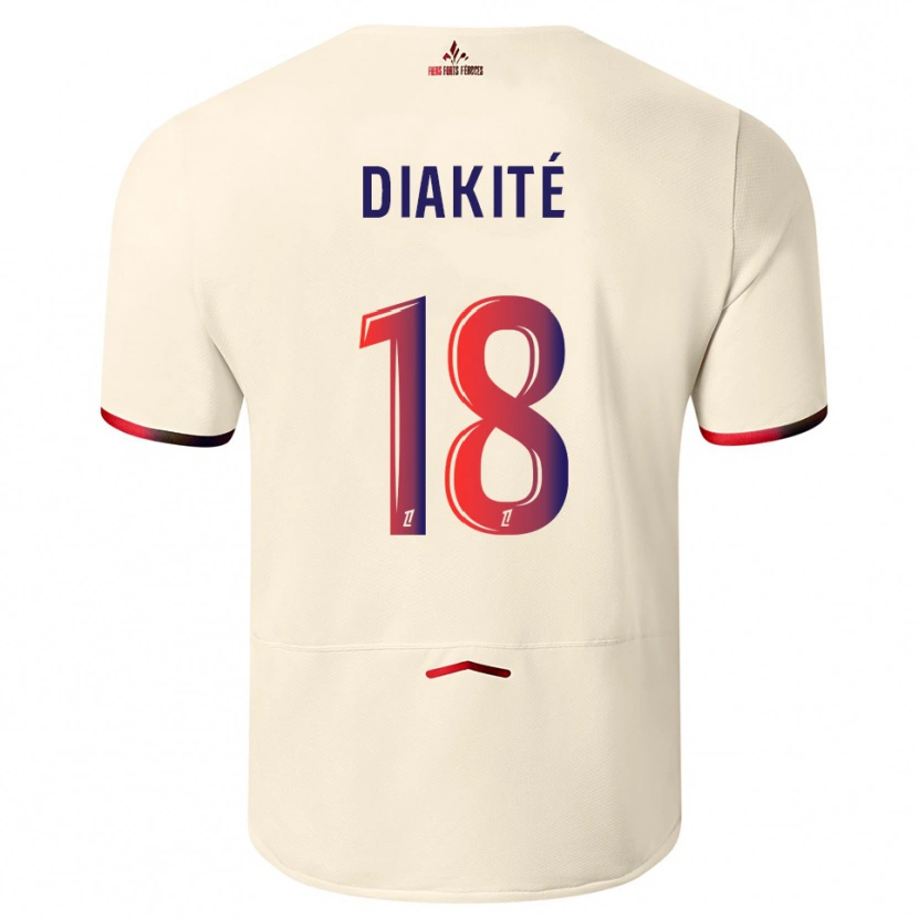 Danxen Damen Bafodé Diakité #18 Cremeweiß Rot Auswärtstrikot Trikot 2025/26 T-Shirt