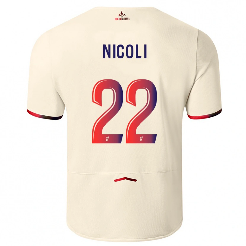 Danxen Damen Morgane Nicoli #22 Cremeweiß Rot Auswärtstrikot Trikot 2025/26 T-Shirt