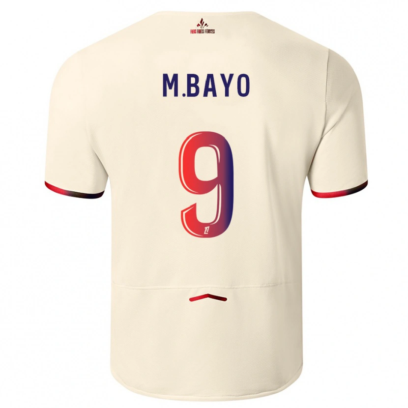Danxen Damen Mohamed Bayo #9 Cremeweiß Rot Auswärtstrikot Trikot 2025/26 T-Shirt