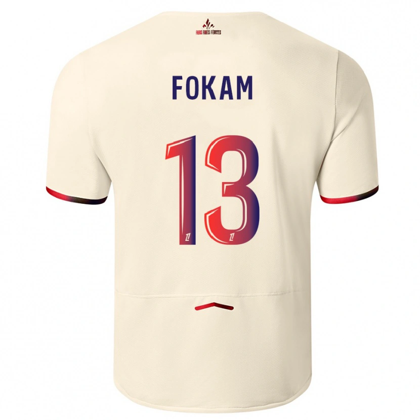 Danxen Damen Ulrich Fokam #13 Cremeweiß Rot Auswärtstrikot Trikot 2025/26 T-Shirt