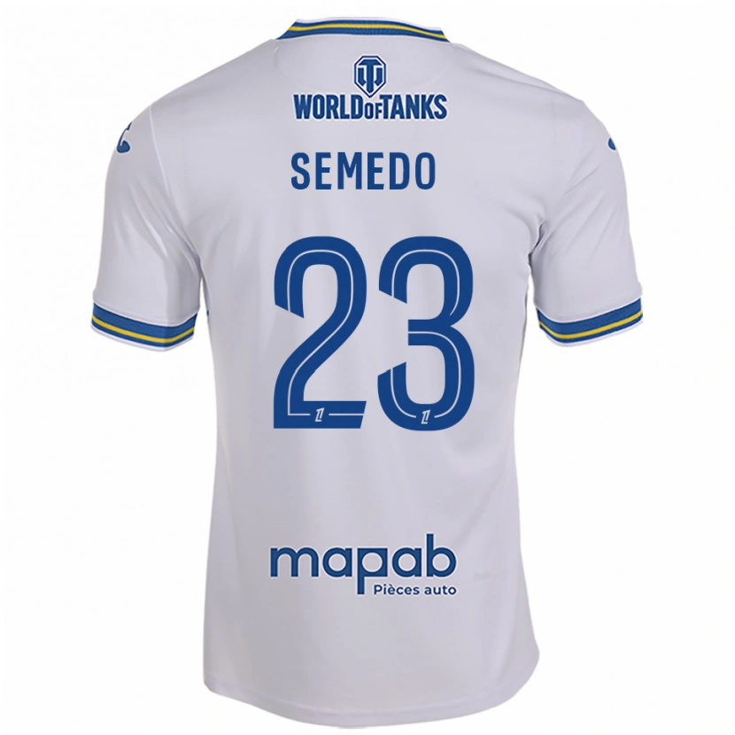 Danxen Damen Daniel Semedo #23 Weiß Himmelblau Auswärtstrikot Trikot 2025/26 T-Shirt