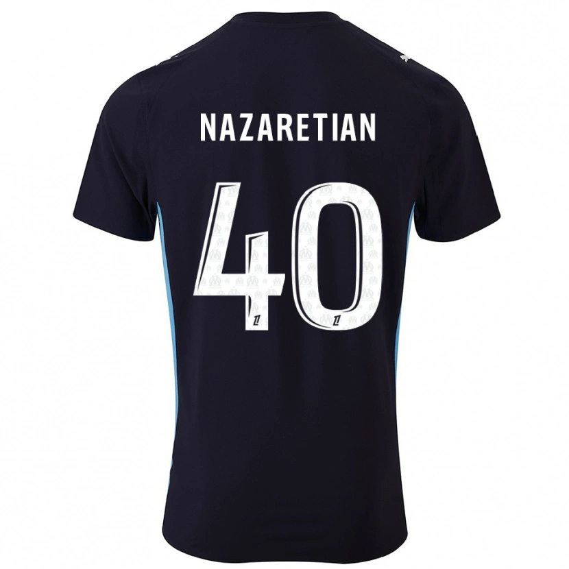 Danxen Damen Manuel Nazaretian #40 Schwarz Himmelblau Auswärtstrikot Trikot 2025/26 T-Shirt
