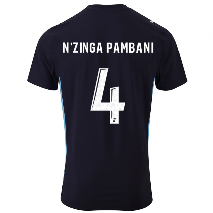 Danxen Damen Pladi N'zinga Pambani #4 Schwarz Himmelblau Auswärtstrikot Trikot 2025/26 T-Shirt