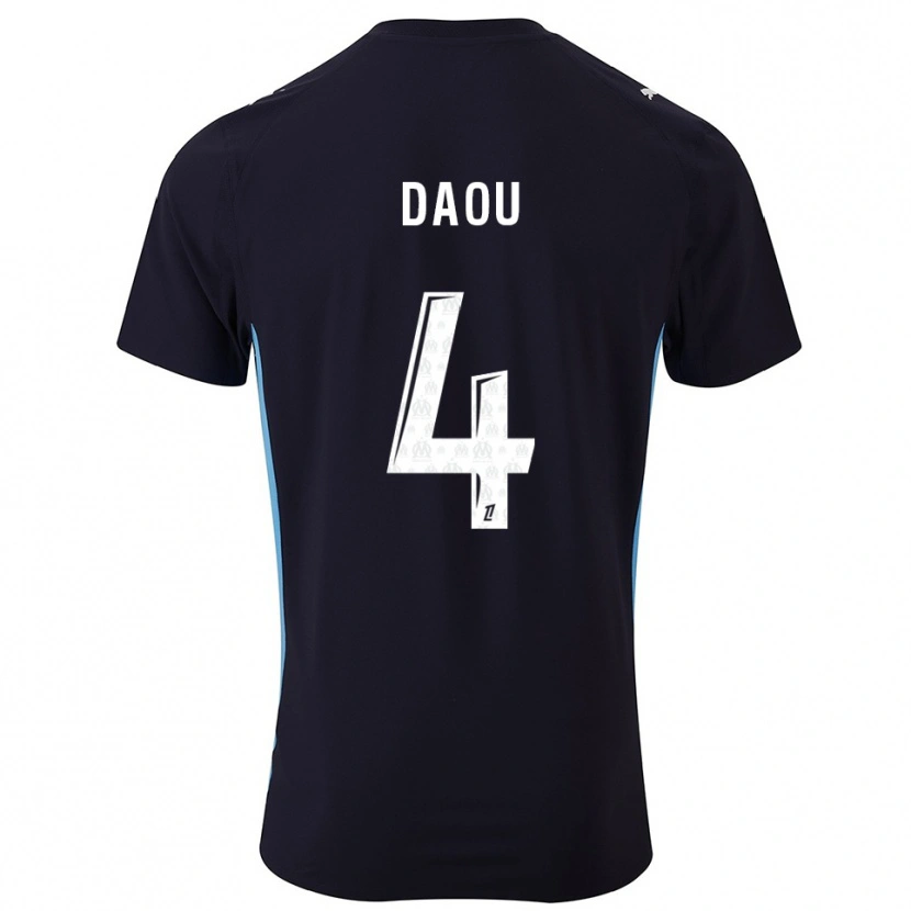 Danxen Damen Raimane Daou #4 Schwarz Himmelblau Auswärtstrikot Trikot 2025/26 T-Shirt