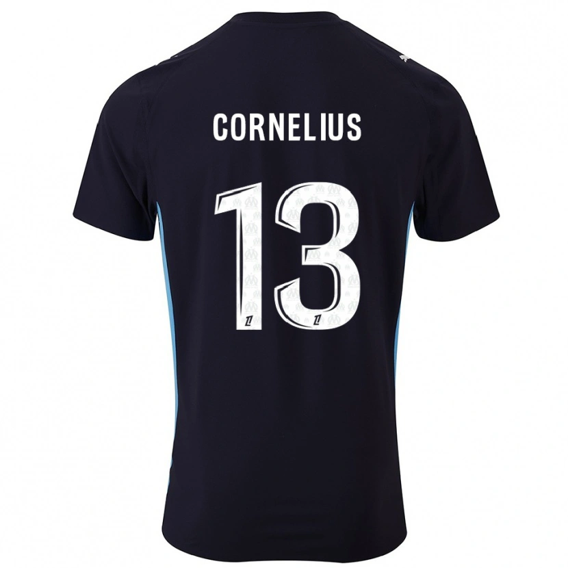 Danxen Damen Derek Cornelius #13 Schwarz Himmelblau Auswärtstrikot Trikot 2025/26 T-Shirt