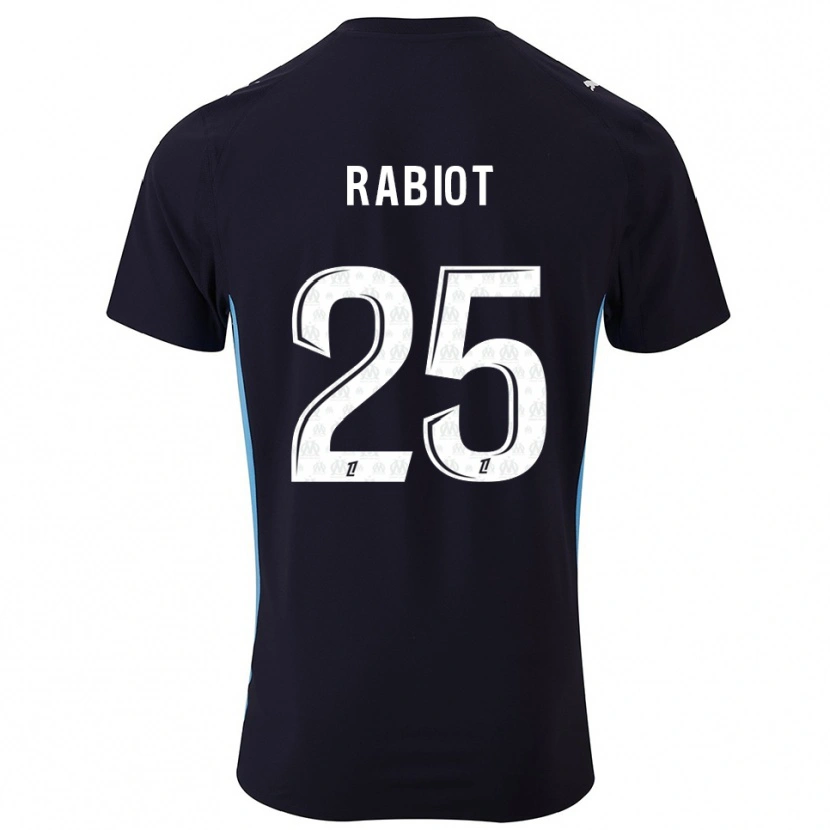 Danxen Damen Adrien Rabiot #25 Schwarz Himmelblau Auswärtstrikot Trikot 2025/26 T-Shirt
