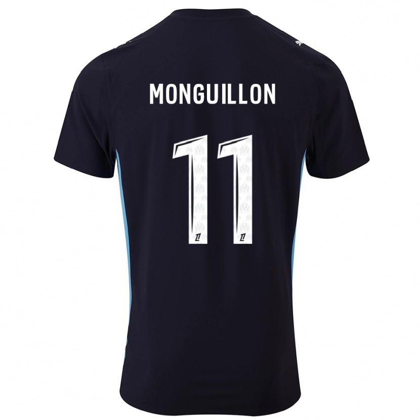 Danxen Damen Coralie Monguillon #11 Schwarz Himmelblau Auswärtstrikot Trikot 2025/26 T-Shirt