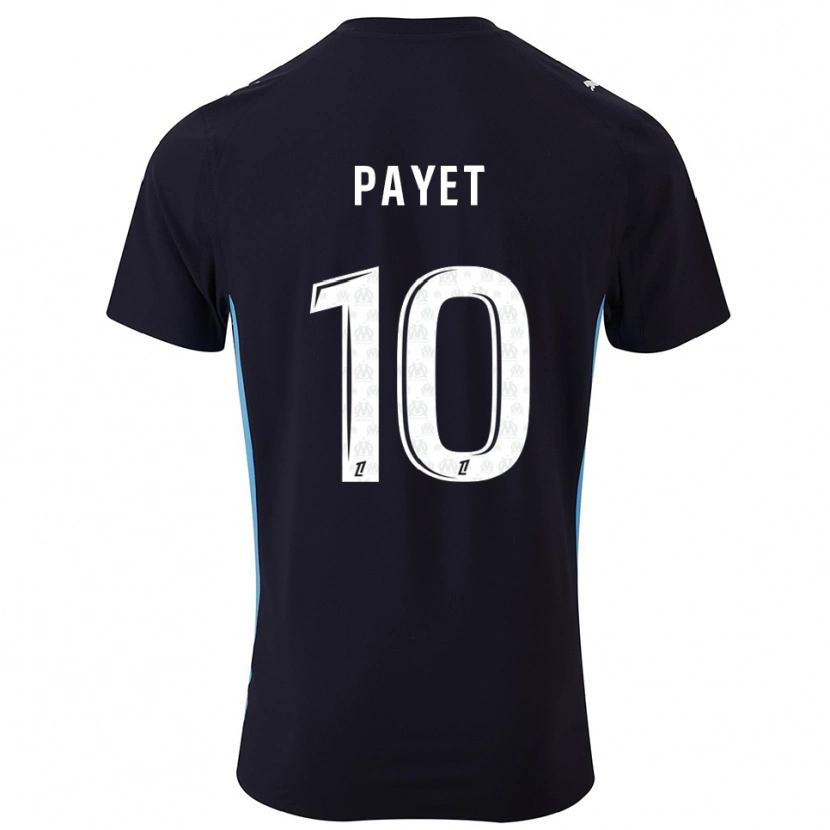 Danxen Damen Dimitri Payet #10 Schwarz Himmelblau Auswärtstrikot Trikot 2025/26 T-Shirt