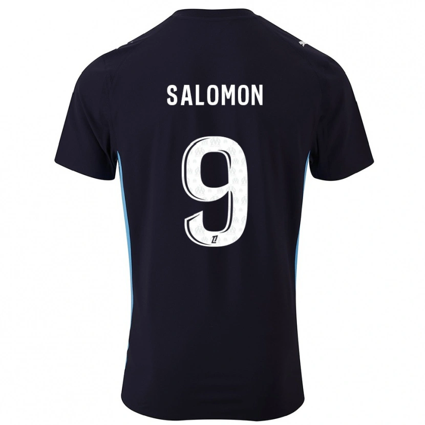 Danxen Damen Maeva Salomon #9 Schwarz Himmelblau Auswärtstrikot Trikot 2025/26 T-Shirt