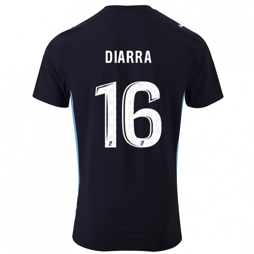 Danxen Damen Cheick Diarra #16 Schwarz Himmelblau Auswärtstrikot Trikot 2025/26 T-Shirt